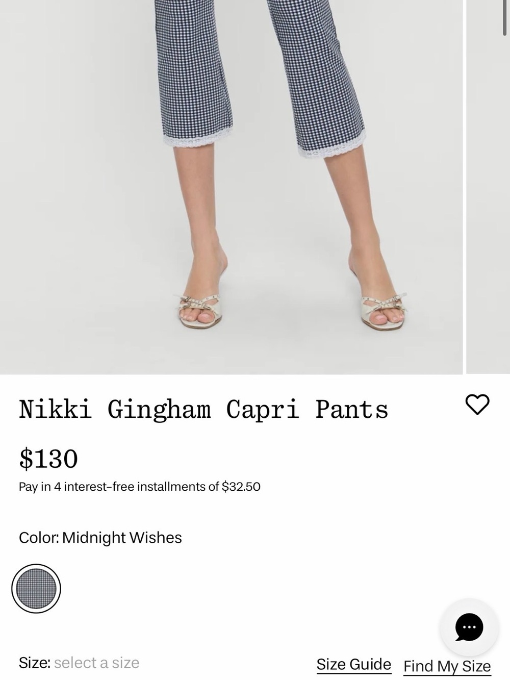 Frankie's Bikini Nikki Gingham Capri Pants - Midnight Wishes - Picture 7 of 7